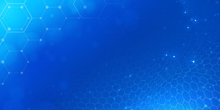 科技底纹蓝色科技感生物科技生物DNA生物医疗年会培训展板背景科技六边形